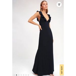 Lulus Perfect Opportunity Navy Blue Maxi Dress